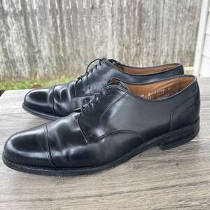 Allen Edmonds Fairgate Shoes Men 12.5 D Black Leather Cap Toe Dress Oxfords Lace